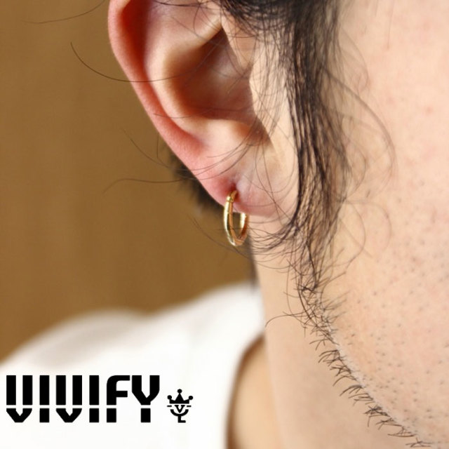 VIVIFY(ヴィヴィファイ）　k18Gold Hammered Hoop Pierce(S)　【オーダーメイド受注生産】【キャンセル不可】　【VIVIFY フープピア
