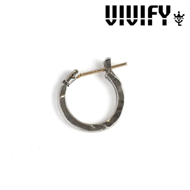 VIVIFY(ヴィヴィファイ）　k18goldpost Hammered Hoop Pierce(S)　【オーダーメイド受注生産】【キャンセル不可】　【VIVIFY フープ