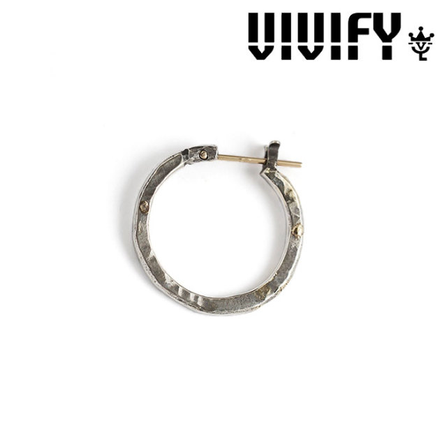 VIVIFY(ヴィヴィファイ）　k18goldpost Hammered Hoop Pierce w/gold　【オーダーメイド 受注生産】【キャンセル不可】　【VIVIFY ピ