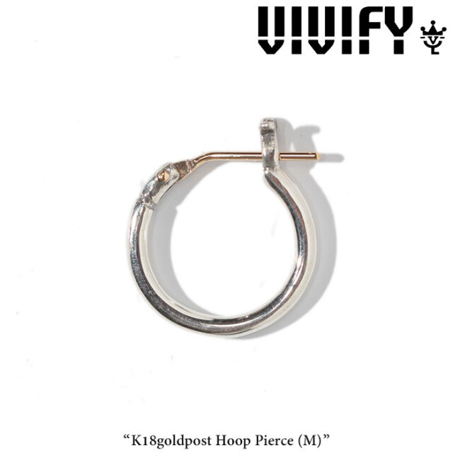VIVIFY(ヴィヴィファイ)(ビビファイ) 　K18goldpost Hoop Pierce（M）　【オーダーメイド受注生産】【キャンセル不可】　【VIVIFY フ