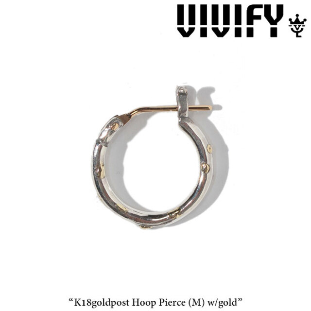 VIVIFY(ヴィヴィファイ)(ビビファイ) 　K18goldpost Hoop Pierce（M）w/gold　【オーダーメイド受注生産】【キャンセル不可】　【VIV