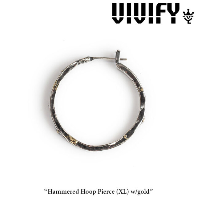 VIVIFY(ヴィヴィファイ)(ビビファイ) 　Hammered Hoop Pierce（XL）w/gold　【オーダーメイド受注生産】【キャンセル不可】　【VIVIF