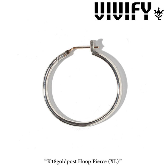 VIVIFY(ヴィヴィファイ)(ビビファイ) 　K18goldpost Hoop Pierce（XL）　【オーダーメイド受注生産】【キャンセル不可】　【VIVIFY 