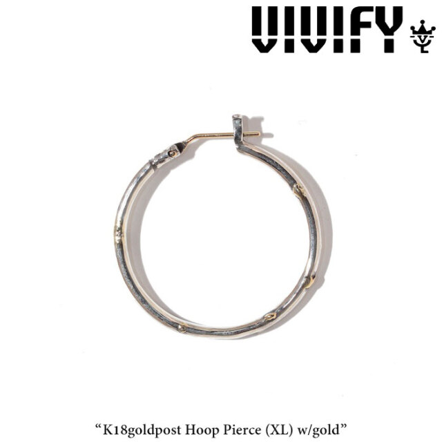 VIVIFY(ヴィヴィファイ)(ビビファイ) 　K18goldpost Hoop Pierce（XL）w/gold　【オーダーメイド受注生産】【キャンセル不可】　【VI