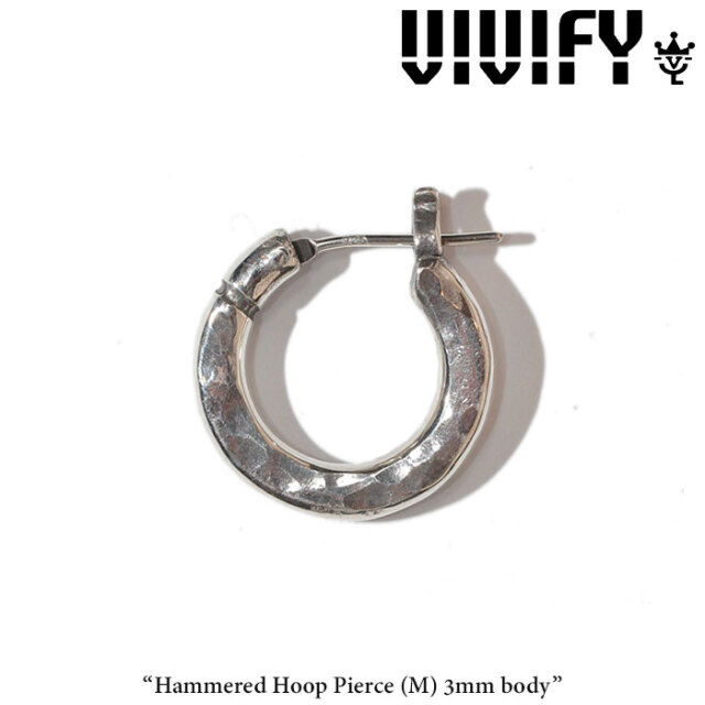 VIVIFY(ヴィヴィファイ)(ビビファイ) 　Hammered Hoop Pierce（M）3mm body　【オーダーメイド受注生産】【キャンセル不可】　【VIVI