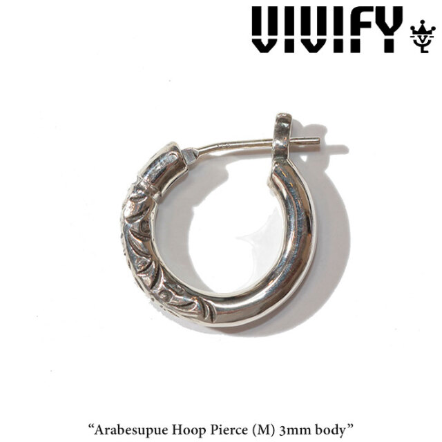 VIVIFY(ヴィヴィファイ)(ビビファイ) 　Arabesupue Hoop Pierce（M）3mm body　【オーダーメイド受注生産】【キャンセル不可】　【VI