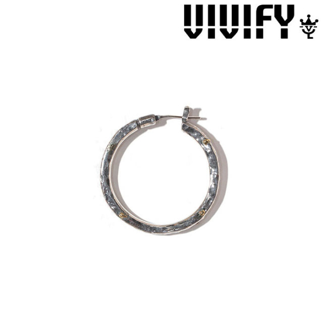 VIVIFY(ヴィヴィファイ)(ビビファイ)　ThreeSides Hammered Hoop Pierce（XL） 3mm body w/gold　【オーダーメイド受注生産】【キャ