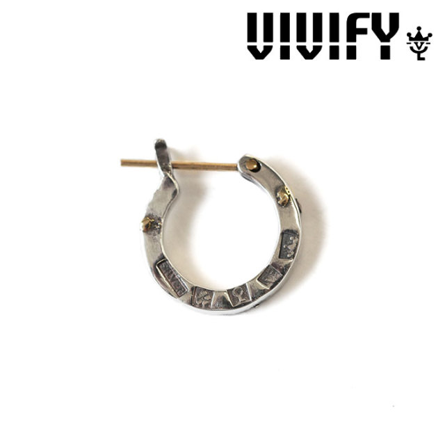 VIVIFY(ヴィヴィファイ）　K18goldpost Hallmarks Hoop Pierce w/gold　【オーダーメイド受注生産】【キャンセル不可】　【VIVIFY フ