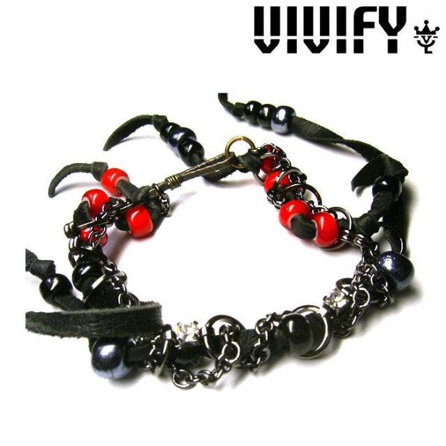 VIVIFY(ヴィヴィファイ）　Crossing Leather&Chain Bracelet　【オーダーメイド 受注生産】【キャンセル不可】　【VIVIFY ブレスレッ