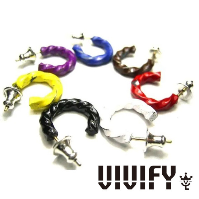 VIVIFY(ヴィヴィファイ）　Color Spiral Pierce　【オーダーメイド受注生産】【キャンセル不可】　【VIVIFY ピアス】【シルバー ゴー