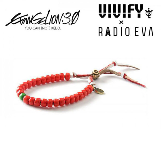 VIVIFY x RADIO EVA　W Cord Beads Bracelet(式波・アスカ・ラングレー)　【エヴァンゲリオン 公式アクセサリー evangelion】【受注