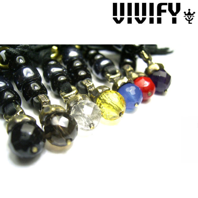 VIVIFY(ヴィヴィファイ）　Stone Charm Stoper Leather Bracelet　【オーダーメイド 受注生産】【キャンセル不可】　【ブレスレット