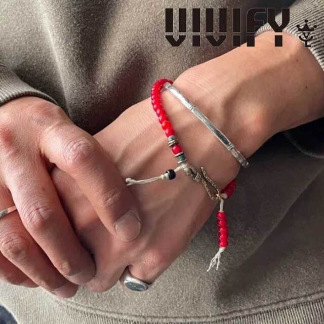 VIVIFY(ヴィヴィファイ）　Small White Hearts Beads Bracelet　【オーダーメイド 受注生産】【キャンセル不可】　【ブレスレット】