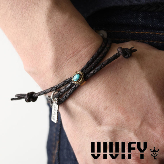 VIVIFY(ヴィヴィファイ）　A MAN of ULTRA Old Native Style Stone Setting Round Braid Bracelet　【予約商品】【キャンセル不可】