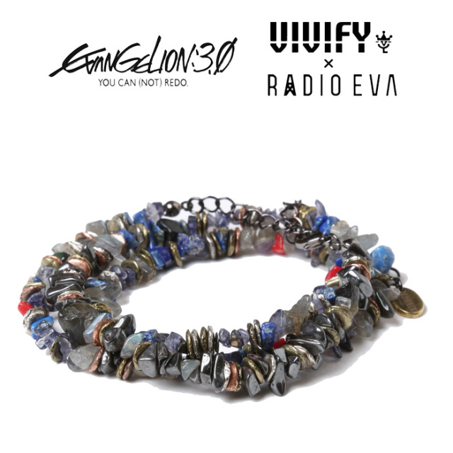 VIVIFY x RADIO EVA　Pebble ＆Metal Chip's Beads Cord/渚・カヲル　【エヴァンゲリオン 公式アクセサリー】【evangelion】【ビーズ