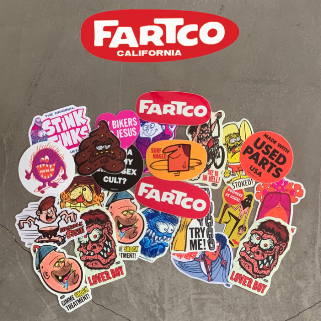 FARTCO INC. 　STICKER SET (アソート5枚セット)　【ファートコー NICK Anaheim California】【カリフォルニア・アナハイム】　