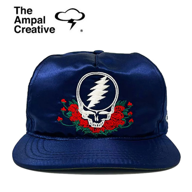 THE AMPAL CREATIVE (ザ・アンパル クリエイティブ)　Ampal x Grateful Dead  STEAL YOUR ROSES Snapback  Satin NAVY　【キャップ 
