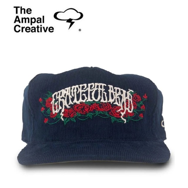 THE AMPAL CREATIVE (ザ・アンパル クリエイティブ)　Ampal x Grateful Dead ROSES - Snapback NAVY　【キャップ 帽子 定番 人気 カ