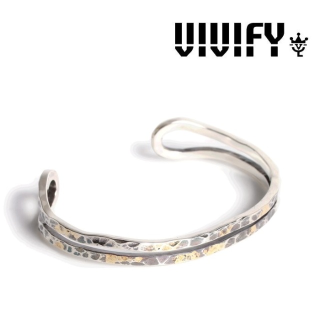 VIVIFY(ヴィヴィファイ)(ビビファイ)　Loopin' Bangle/ Hammered finish  w/gold　【VIVIFY バングル】【メンズ レディース】【VFB-1