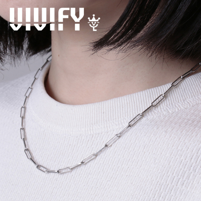 VIVIFY(ヴィヴィファイ)(ビビファイ)　Rectangle Chain Necklace　【VIVIFY ネックレス】【VFCL-004】【オーダーメイド ハンドメイド