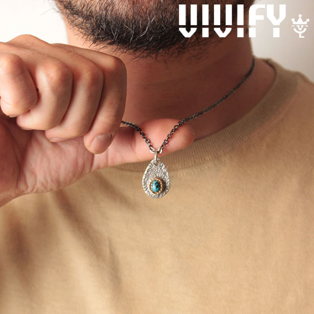 VIVIFY(ヴィヴィファイ)(ビビファイ)　Texture TeardropPlate PendantHead/ k18gold RopeDeco Old Native Style Stone　【オーダーメ
