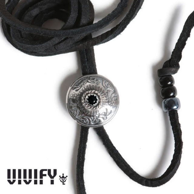 VIVIFY(ヴィヴィファイ)(ビビファイ)　Phoenix 50 Sen Coin Loop Tie with Stone(オニキス)　【ループタイ】【VFN-332】【オーダーメ