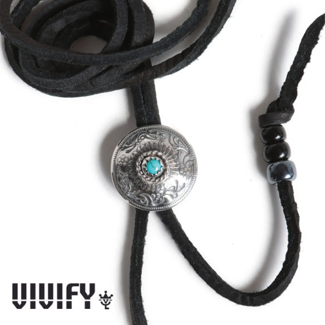 VIVIFY(ヴィヴィファイ)(ビビファイ)　Phoenix 50 Sen Coin Loop Tie with Stone(ターコイズ)　【ループタイ】【VFN-332】【オーダー