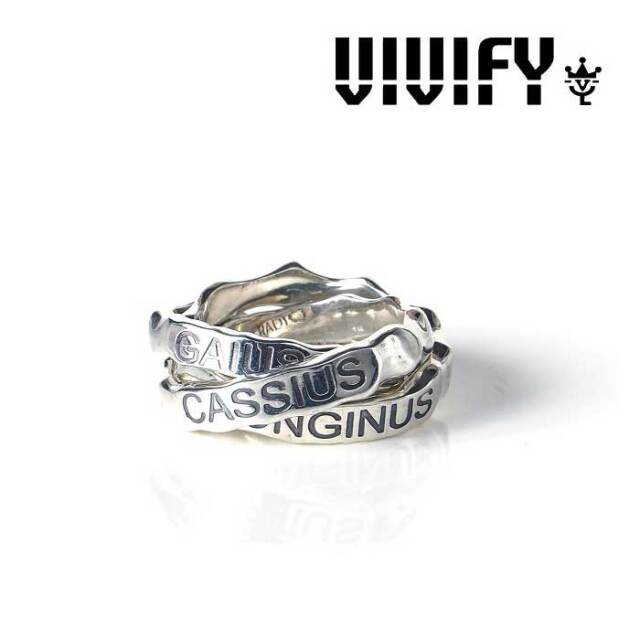 VIVIFY x RADIO EVA　EVANGELION Crashed Concrete Triple Ring(Silver) 　【エヴァンゲリオン 公式アクセサリー evangelion】【受注