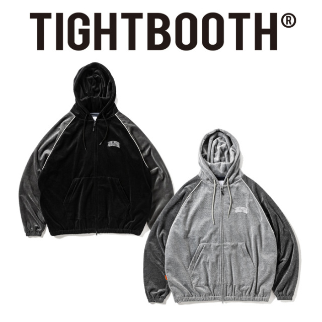 TIGHTBOOTH PRODUCTION (タイトブース プロダクション)　VELOUR PIPING HOODED JKT　 【ベロア フーディー ジャケット】【FW25-jk10