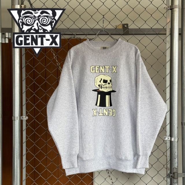 GENT-X (ジェントエックス)　GENT-SKULL SWEATSHIRT　 【スウェット クルーネック グレー】