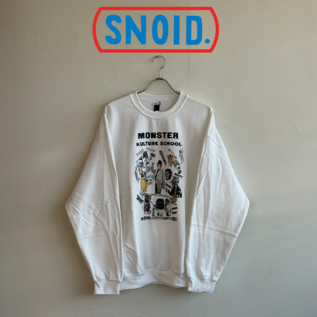 SNOID (スノイド)　MONSTER KULTURE SCHOOL crew neck sweat　【HEADIN'HOME BIGTIME x R.F. meet the SNOID】【RAT HOLE STUDIO】