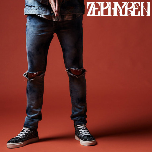 ZEPHYREN(ゼファレン)　KNEE CLASHED SKINNY　【スキニー】【Z17PQ01】　【2022 SUMMER】【お取り寄せ商品 キャンセル不可】