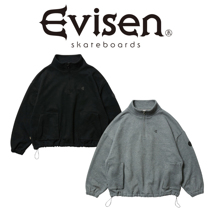 Evisen Skateboards (エヴィセン スケートボード)　 MIND LAND HALF ZIP SWEAT 　 【ハーフジップ ウェット】【エビセン スケートボ