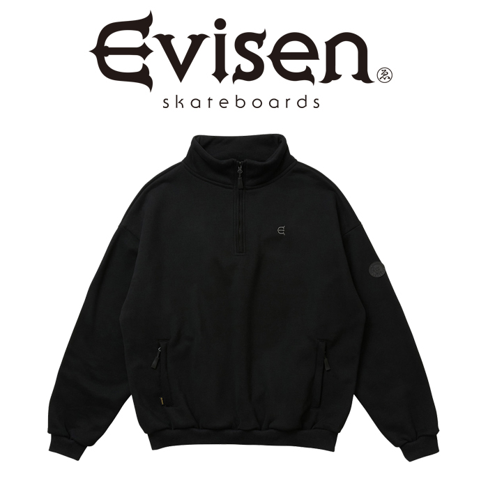 Evisen Skateboards (エヴィセン スケートボード)　LOGO HALF ZIP SWEAT　 【ハーフジップスウェット】【エビセン スケートボード Ev