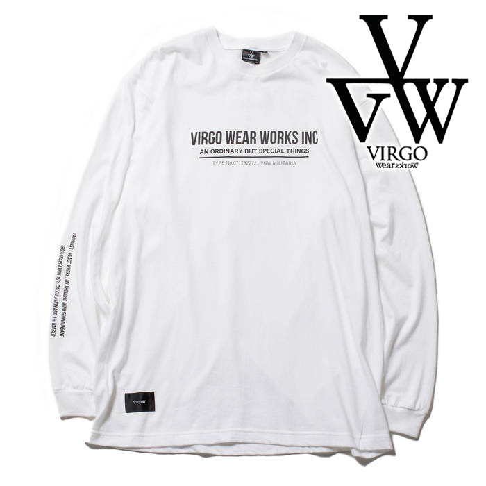 【SALE30%OFF】　VIRGOwearworks (ヴァルゴウェアワークス)  　Vg logo L/S　【Tシャツ 長袖 ロンT】【VG-LSPT-95】【2024 SPRING&EA