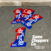 SAMS MOTORCYCLE (サムズモーターサイクル)　SAMS MC #1 STICKER　【ステッカー】【レッド ブルー】