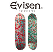 【EVISEN】 Evisen Skateboards (エヴィセン スケートボード)　 PAISLEY RED TURQUOISE (TEAMモデル) 　 【デッキ スケートボード ス