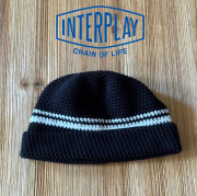 INTERPLAY(インタープレイ) × 　fifb(フィフビー) 別注　LINE CROCHET BEANIE　【ビーニー 帽子 ブラック】　