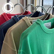 Cloveru 半端丈スウェット MUJI CREW / Surf Navy Cloveru クローバル MUJI 25 半端丈 スウェット 無地 2色（Surf