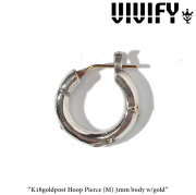 VIVIFY(ヴィヴィファイ)(ビビファイ) 　K18goldpost Hoop Pierce（M）3mm body w/gold　【オーダーメイド受注生産】【キャンセル不可