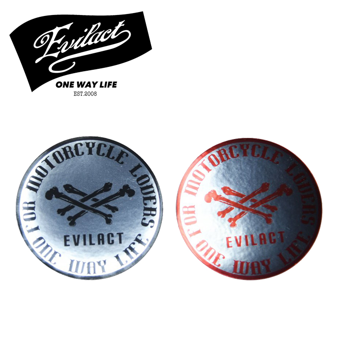 EVILACT (イーブルアクト)　 DOUBLE CROSS BONE CHROME STICKER　 【ステッカー シール】【インタープレイ INTERPLAY】