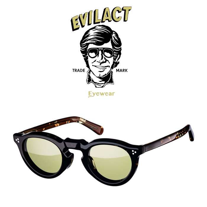 EVILACT EYEWEAR (イーブルアクトアイウエア)　 GREEVES(グリーヴス)  COFFEE DEMI/COFFEE DEMI×ANTIQUE CLEAR/GREEN LENS　 【サン