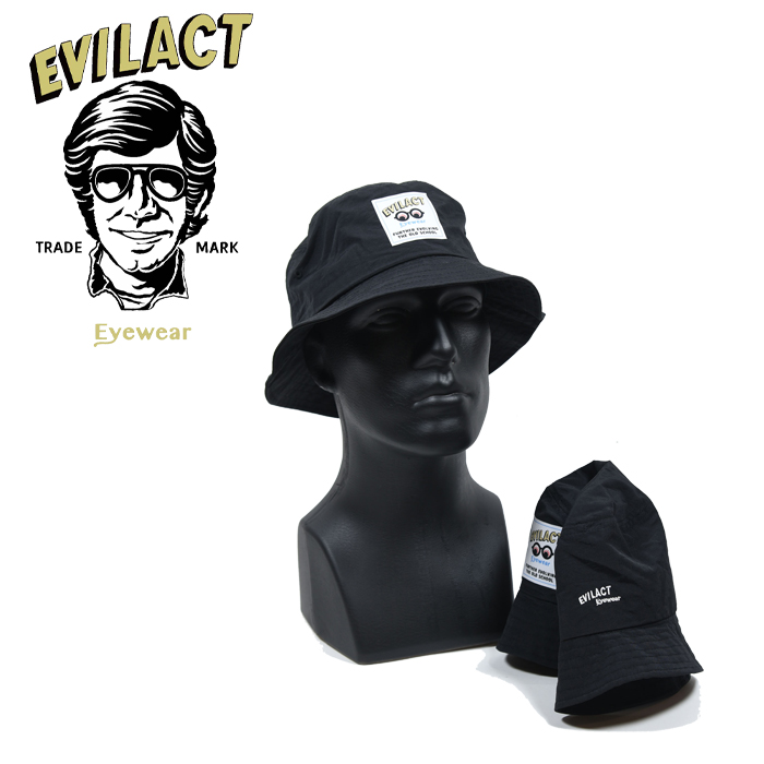 EVILACT eyewear (イーブルアクト アイウエア)　RED EYES LOGO NYLON HAT　【 ハット バケットハット 帽子 EAE22-HAT01 】　 インタ