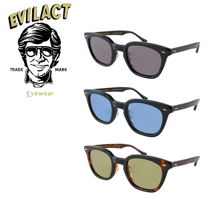 EVILACT EYEWEAR (イーブルアクトアイウエア)　 MERKEL(マーケル) COLOR LENS　 【サングラス メガネ】【EAE23-08】【2023新作 新色