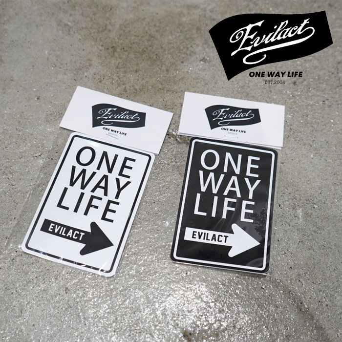 EVILACT (イーブルアクト)　 ONE WAY LIFE SIGN sticker -L-　 【ステッカー シール】【インタープレイ INTERPLAY】