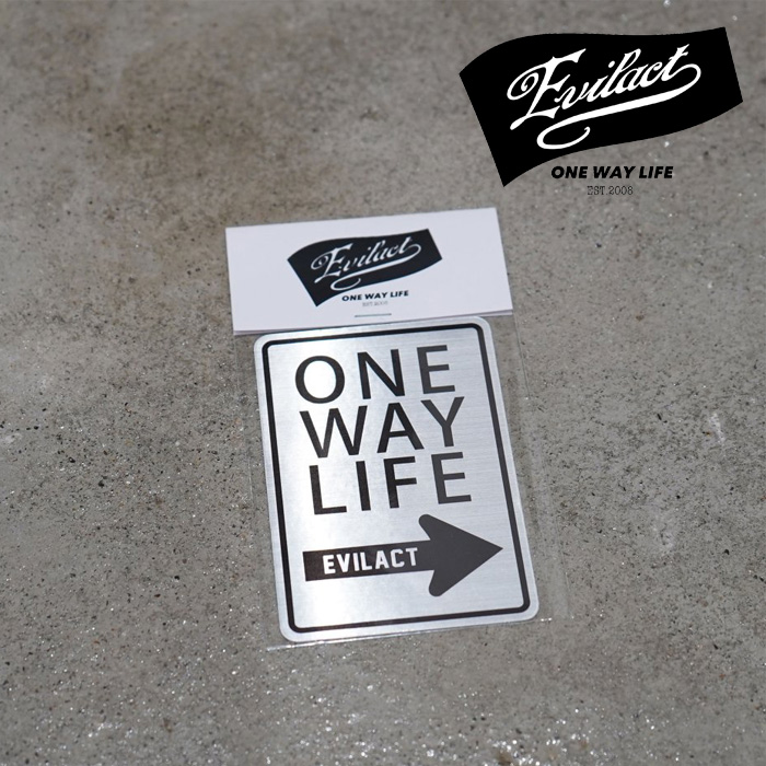 EVILACT (イーブルアクト)　 ONE WAY LIFE SIGN sticker metallic hairline -L-　 【ステッカー シール】【インタープレイ INTERPLAY