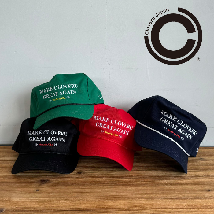 Cloveru (クローバル)　MAKE CLOVERU GREAT AGAIN CAP　【キャップ 帽子】【ブラック グリーン レッド ネイビー】【CULM24C01】【イ