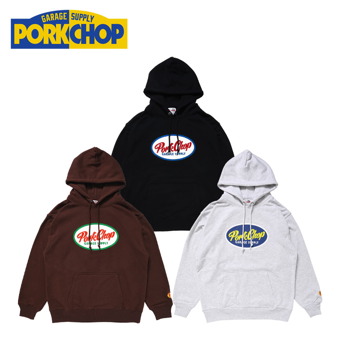 PORKCHOP GARAGE SUPPLY (ポークチョップ ガレージサプライ)　 2nd OVAL HOODIE 　【プルオーバーパーカー】【インタープレイ INTERP