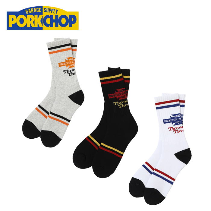 PORKCHOP GARAGE SUPPLY (ポークチョップ ガレージサプライ)　BAR&SHIELD SOX　【ソックス 靴下】【インタープレイ INTERPLAY】