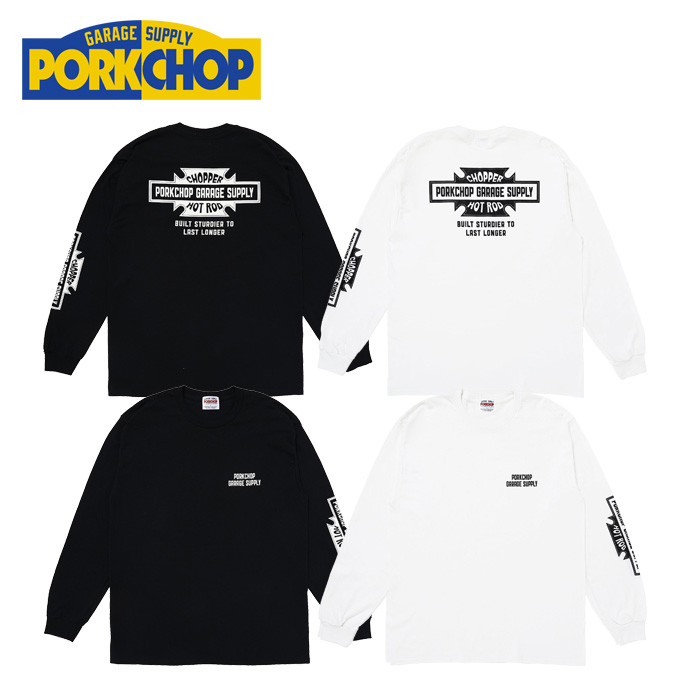 PORKCHOP GARAGE SUPPLY (ポークチョップ ガレージサプライ)　 BAR&SHIELD L/S TEE 　【L/S TEE Tシャツ】【インタープレイ INTERPLA